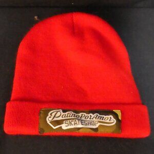 PATINO POR AMOR SKATESHOP Ecuador | Red Beanie | Cuffed Knit Hat | NWOT
